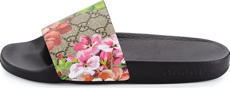 gucci gg blooms supreme slide sandal ebony multi